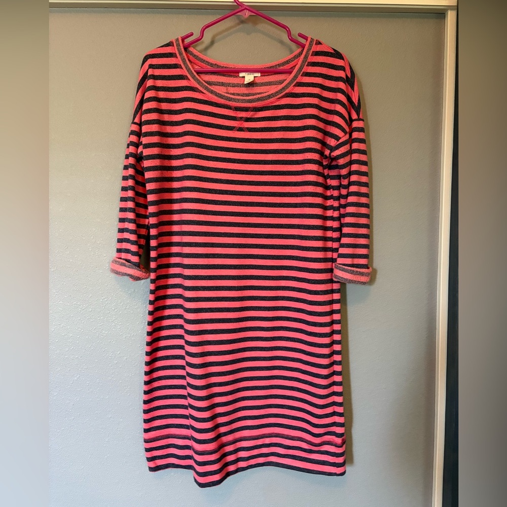 Caslon Pink and Black Raglan Sleeve Dress